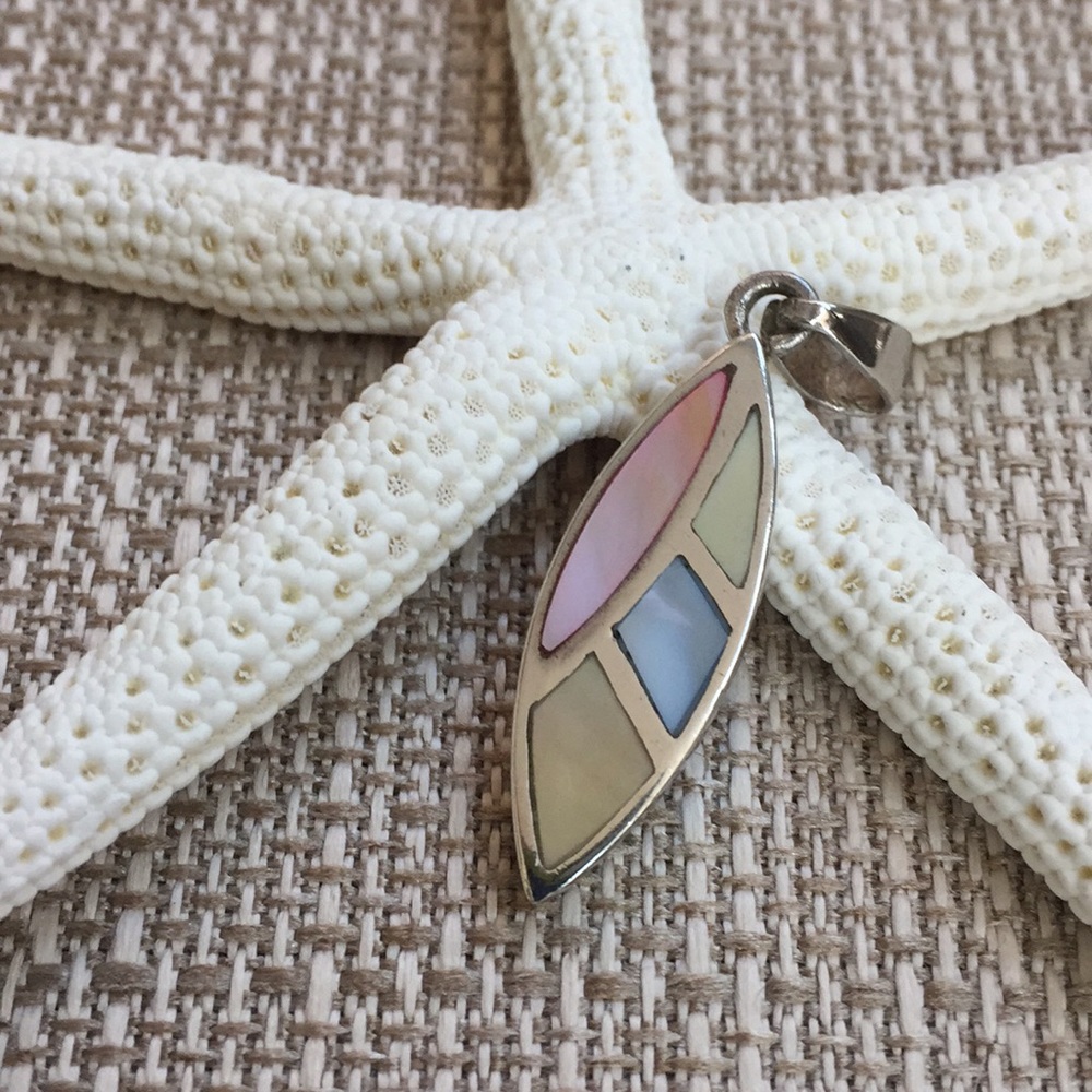 🌷925 Silver & Shell Inlay Pendant - Picture 2 of 4